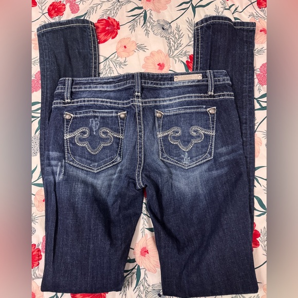 ReRock for Express Skinny Jeans long length dark blue EUC - Picture 2 of 10